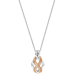 Zeeme Silber Halskette Silber 925 zweifarbig mit Unendlichkeits-Motiv