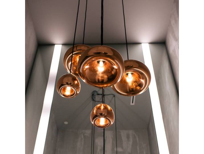 Tom Dixon Designer Hängeleuchte Void mini, dimmbar, kupfer, für Wohn- / Esszimmer, Kupfer, Design