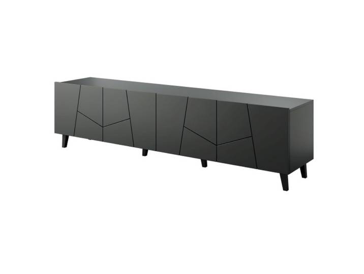 Meuble tv design noir mat 200cm