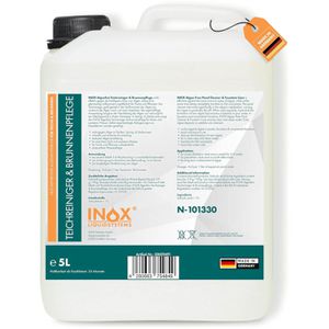INOX Algizid Algenfrei Teichreiniger & Brunnenpflege, für Teich, direkte und vorbeugende Wirkung, Kanister 5 Liter