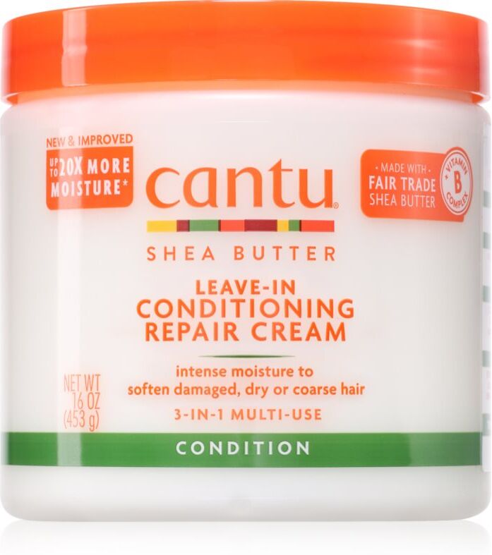 CANTU Shea Butter Leave-In Conditioning Cream après-shampoing sans rinçage pour cheveux abîmés 453 g
