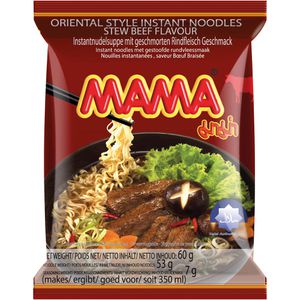 Mama Fertiggericht Stew Beef Flavour, Nudelsuppe mit Rindergeschmack, je 60g, 30 Stück