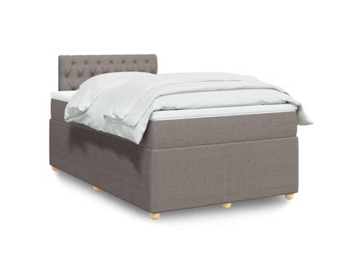 RJPLMFV Lattenrost mit Matratze, Taupe, 120 x 200 cm Taschenfedern, abnehmbarer Bezug, Polyestergewebe, langlebiger Komfort