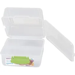 4x Sistema Cube To Go, Lunchbox, Pink, Transparent