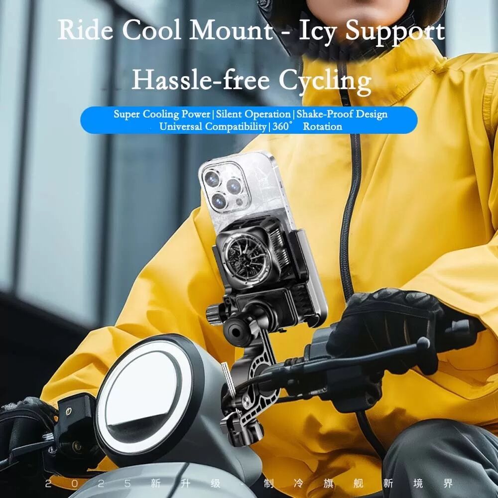 INF Support Téléphone Rétroviseur avec Refroidissement - Ajustable et Rotatif pour Vélo