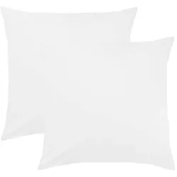 Traumschlaf Edel-Linon Kissenbezüge 2er Set 2x 40x40 cm | weiss - weiß