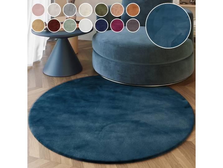 Esprit Alice ESP-4377 Kunstfell rund 25 mm Höhe Kaninchenfell-Haptik, besonders weich und dicht, für alle Räume