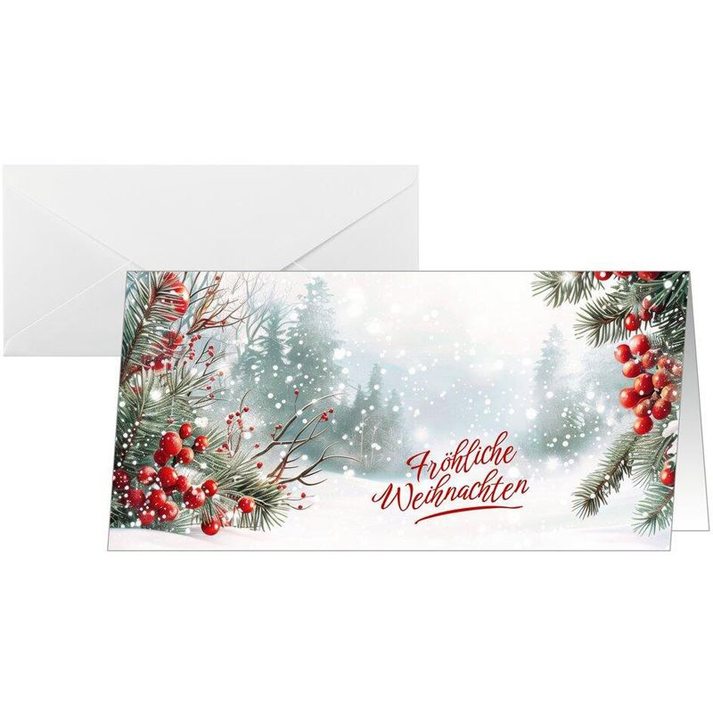 SIGEL Weihnachtskarten Scandinavian Snow DS645 DIN lang, 25 St.