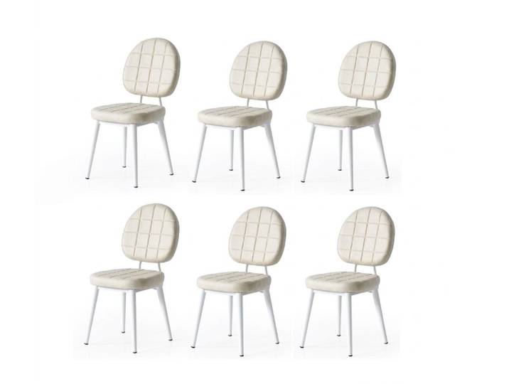 JVmoebel Esszimmerstuhl Stuhl-Set 6x Stuhl Beige Bequem Modern Stilvoll Weich Klassisch, Made in Europa