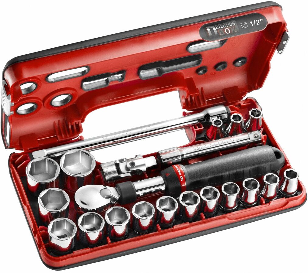 Coffret cliquet extensible 1/2'' 6 pans Détection Box - 21 pièces FACOM SXL.DBOX1PB