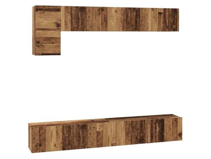 LMTYOENFG TV-Schrank Set Wandmontiert 5-Teilig Holzwerkstoff Altholz Moderne schwebende Lowboards für Wohnzimmer und Schlafzimmer mit viel Stauraum hinter eleganten Klapptüren.