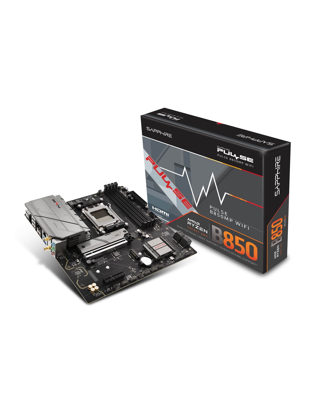 Sapphire PULSE B850M WIFI Mainboard - AMD B850 - AMD AM5 - DDR5 RAM - Micro-ATX