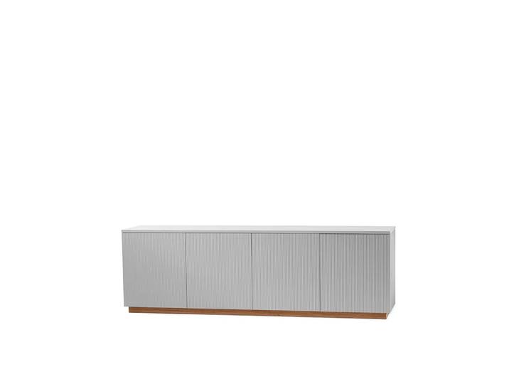 A2 Buffet Beam gris clair, socle en chêne huilé
