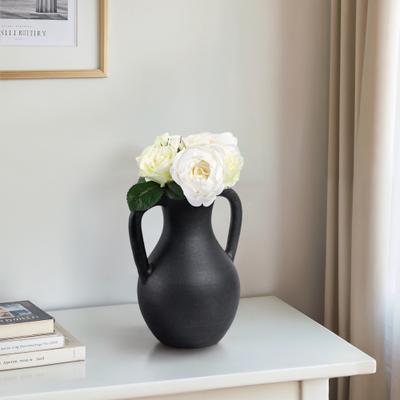 Sagebrook Home Terracotta Pottery Decorative Vase with Handles for Casual Home Decor