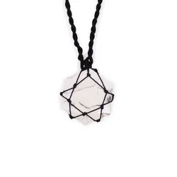 Laced Gemstone Hexagon Pendant - White Howlite