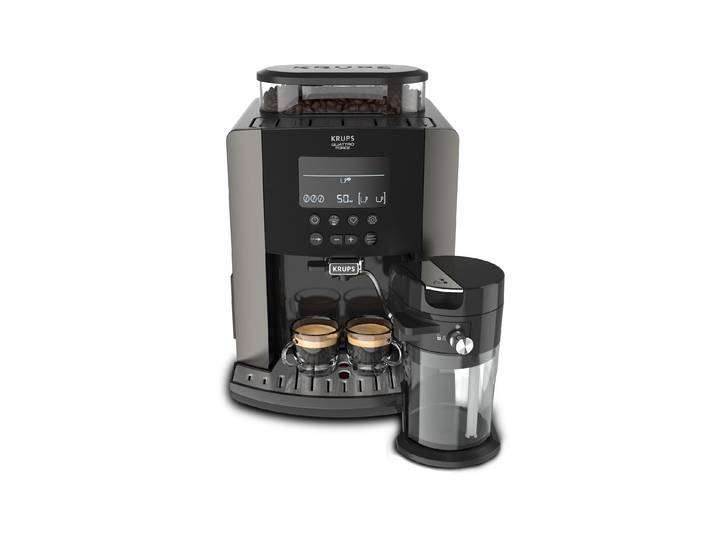 KRUPS Kaffeevollautomat ARABICA LATTE EA819 , Energieeffizienz: A, schwarz, B:25,5cm H:36,3cm T:39cm, Kaffeevollautomaten, Kaffeevollautomat