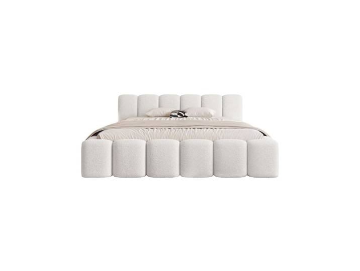 Lit rembourré en tissu chenille 140x200 cm, Blanc