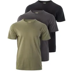 Magnum, Herren, Sportshirt, Basic T-Shirt 3er-Pack Olivine (S), Mehrfarbig