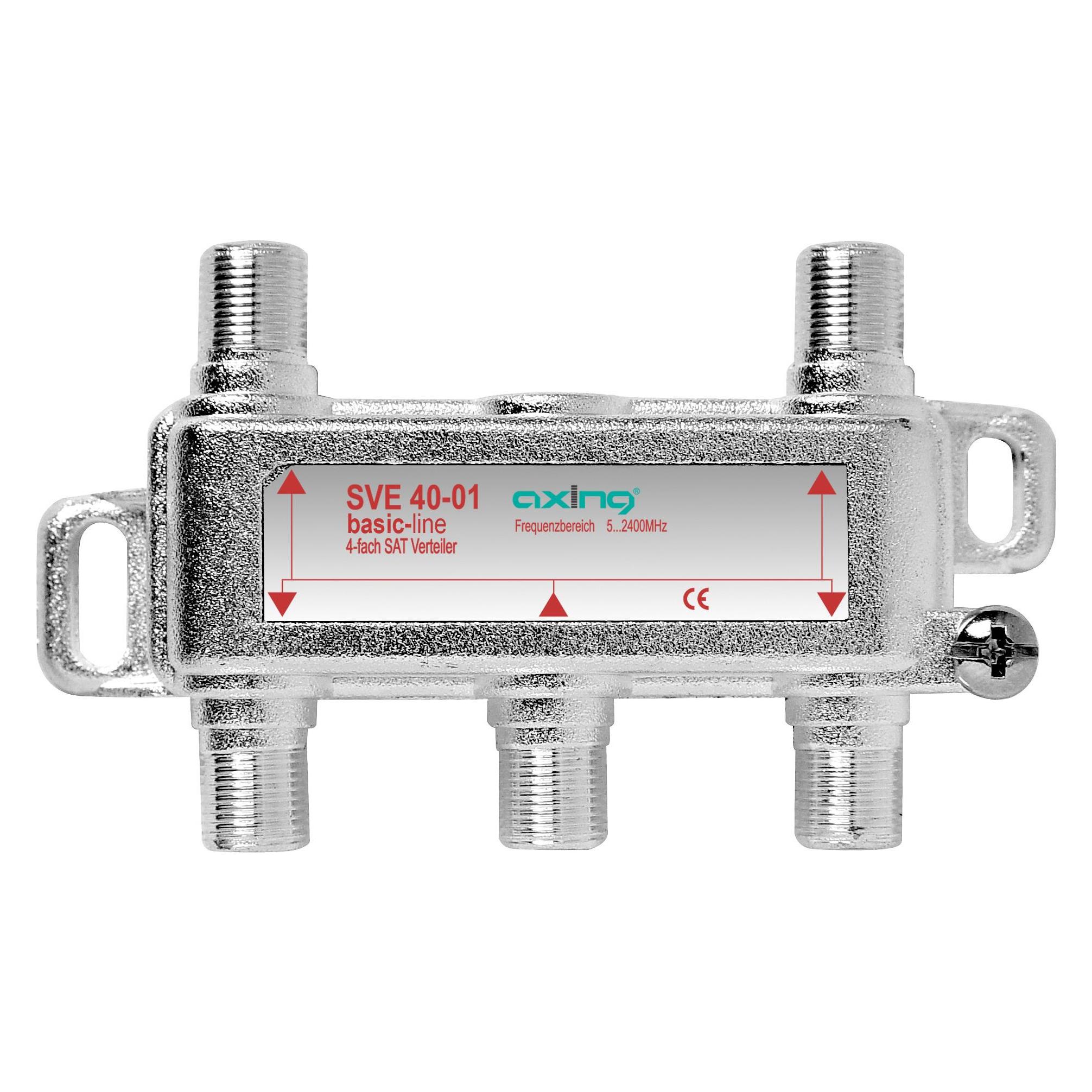 Axing 4-fach SAT-Verteiler SVE 40-01 52400 MHz, DC (SVE04001)