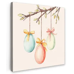 LEINWANDBILD Osterkuchen - Schleife - Eier Deko Wohnzimmer 20x20 cm