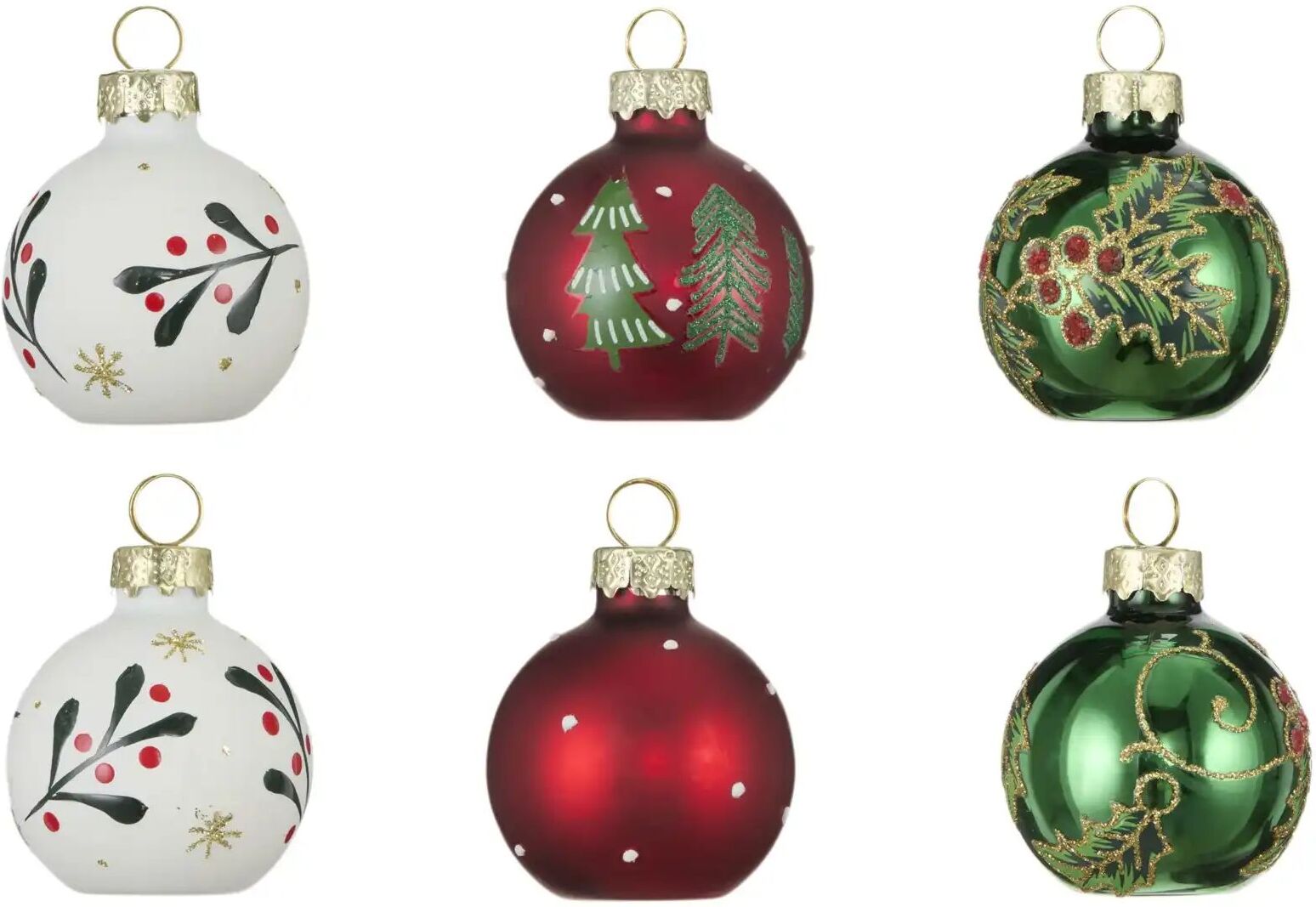 HOME STORY Weihnachtskugeln  6er Set   ¦ mehrfarbig ¦ Glas,Aluminium ¦ Maße
