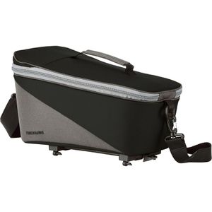 Racktime Gepäckträgertasche Talis, schwarz, 8 Liter, Umhängetasche, wasserabweisend, mit Regenschutz, reflektierend