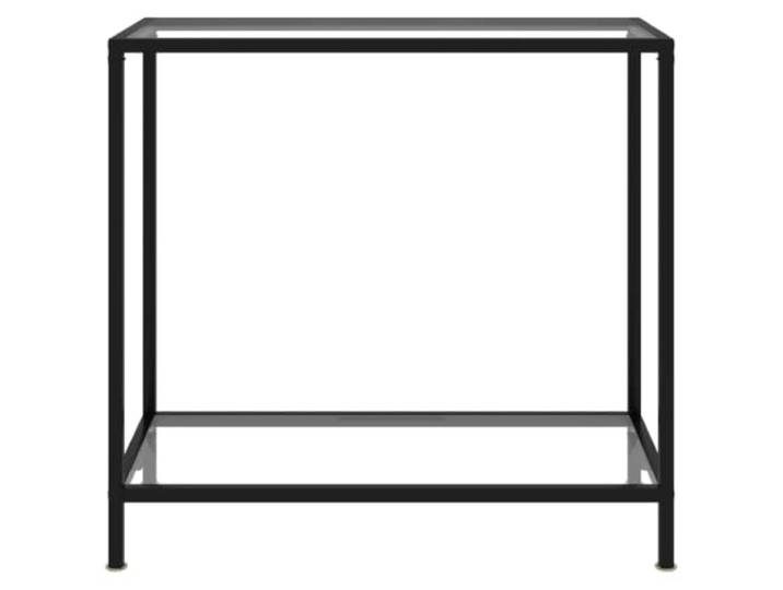 HKGNMBS Konsolentisch, transparent, 80 x 35 x 75 cm, aus gehärtetem Glas Pulverbeschichteter Stahl, Ablagefläche, Wandbefestigung im Lieferumfang enthalten, Montage erforderlich