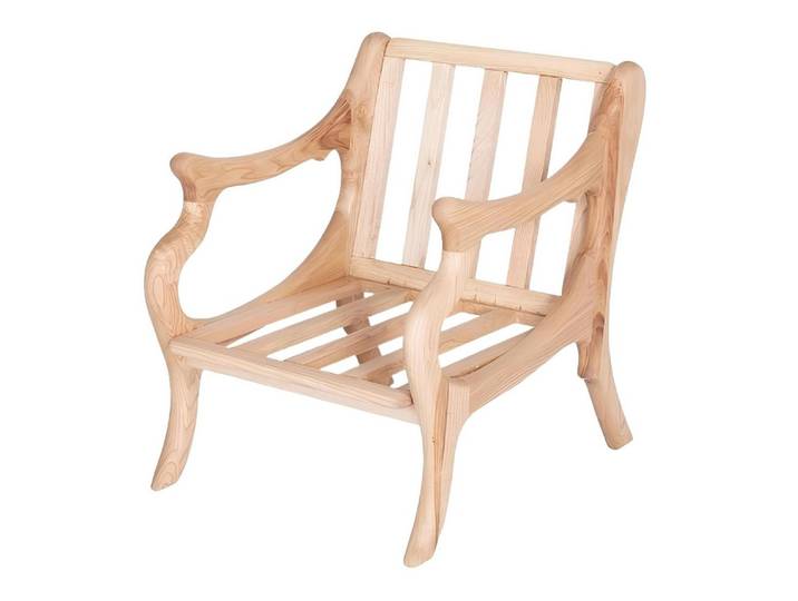 JVmoebel Stuhl Naturholzstuhl in Braun für Garten und Balkon (1 St), Made in Europa