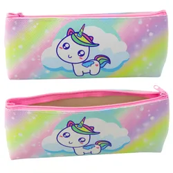 Federmäppchen für Mädchen, Einhorn, Pastell, Regenbogen, bunt