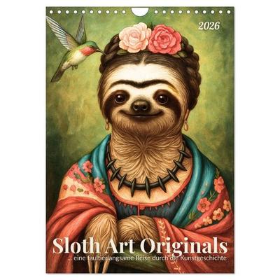 Sloth Art Originals... eine faultierlangsame Reise durch die Kunstgeschichte (Wandkalender 2027 DIN A4 hoch), CALVENDO Monatskalender