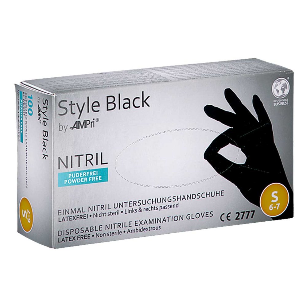 Dr. Junghans Medical GmbH Nitril Unters.handschuhe unste.puderfrei S schwarz 09649334