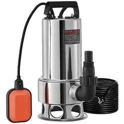 VEVOR Tauchwasserpumpe, 1300 W, 20000 l/h, mit 10 m Kabel und automatischem Schwimmerschalter, Edelstahl und Gusseisen für schmutzige oder saubere, leere Gartenteiche, Schwimmbäder, Whirlpools