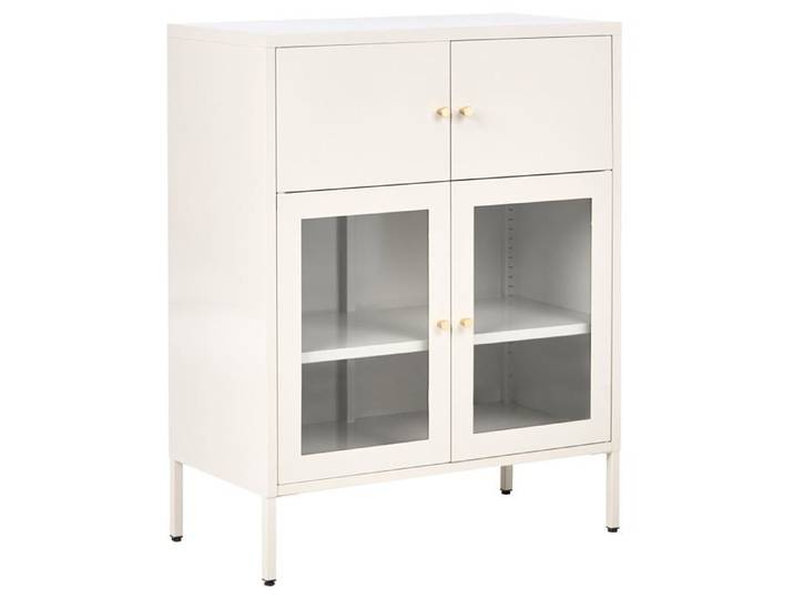 Vitrine en verre ESHOLT Métal 80 cm Beige clair