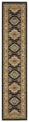 Style Haven Leander Tribal Medallion Navy/ Multi Fringed Wool Blend Area Rug.