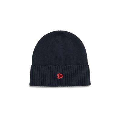 Beanie SUPERDRY "SD LOGO BEANIE", Herren, eclipse navy, Strick, Materialmix, unifarben, Mützen Beanie, Materialmix, regular fit