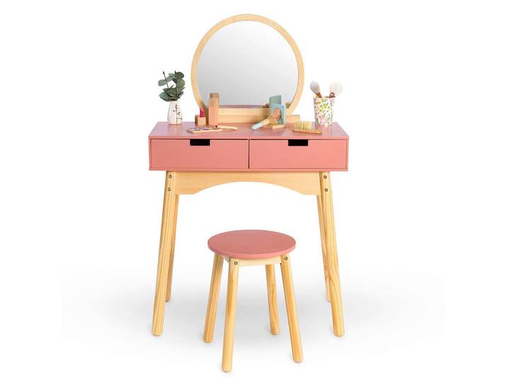 Musterkind Kinder-Stylingset Calendula, Natur, Altrosa, Holz, 34x98x60 cm, female, EN 71, CE, Spielzeug, Kinderspielzeug, Sonstiges Spielzeug