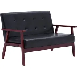 vidaXL 2-Sitzer-Sofa Schwarz Kunstleder