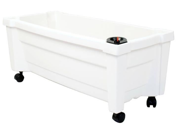 Spalier KHW, weiß, B:79cm H:134cm T:35cm, Kunststoff, Rankhilfen, Spalier, Pflanzkasten auf Rollen mit Bewässerungssystem, BxTxH: 79x35x134 cm