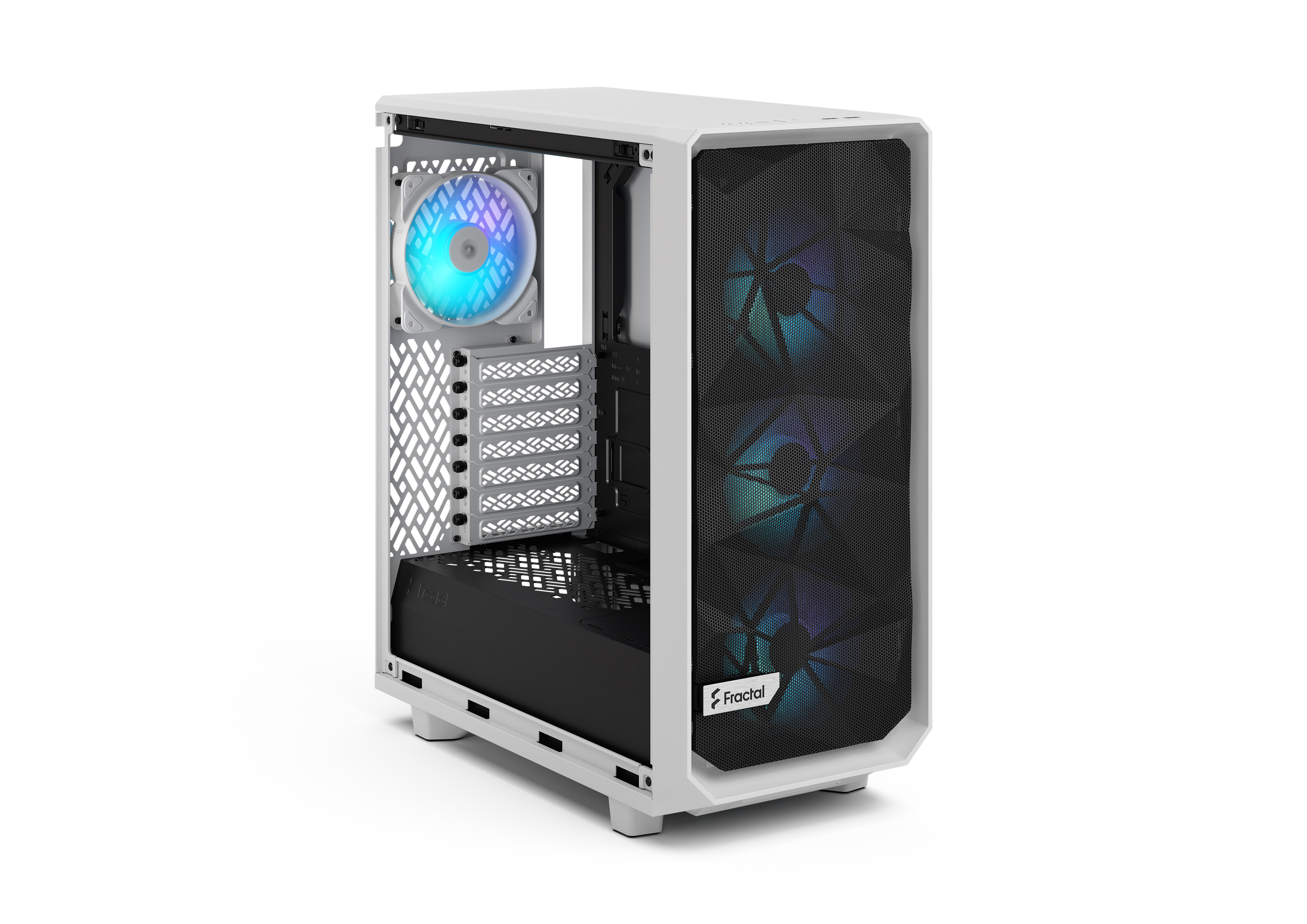 Fractal Design Meshify 2 Compact RGB White TG Clear Tint Gaming Gehäuse FD-C-MES2C-08