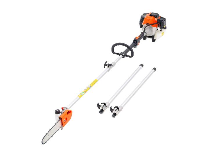 Scie à perche à essence SucceBuy 2 temps, sans fil, avec barre de coupe et tête rotative extensible pour l'élagage des arbres