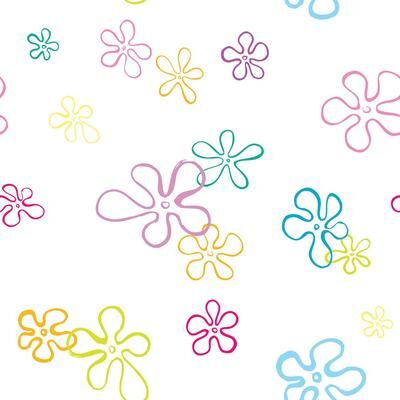 RoomMates SpongeBob SquarePants Floral White Peel and Stick Wallpaper - N/A