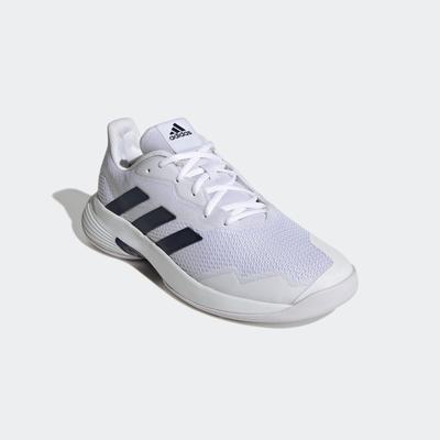 Tennisschuh ADIDAS PERFORMANCE "COURTJAM CONTROL", Herren, Gr. 41, blau (cloud weiß, team navy blau, ftwr weiß), Synthetik, Textil, Schuhe, für Teppich-Belag
