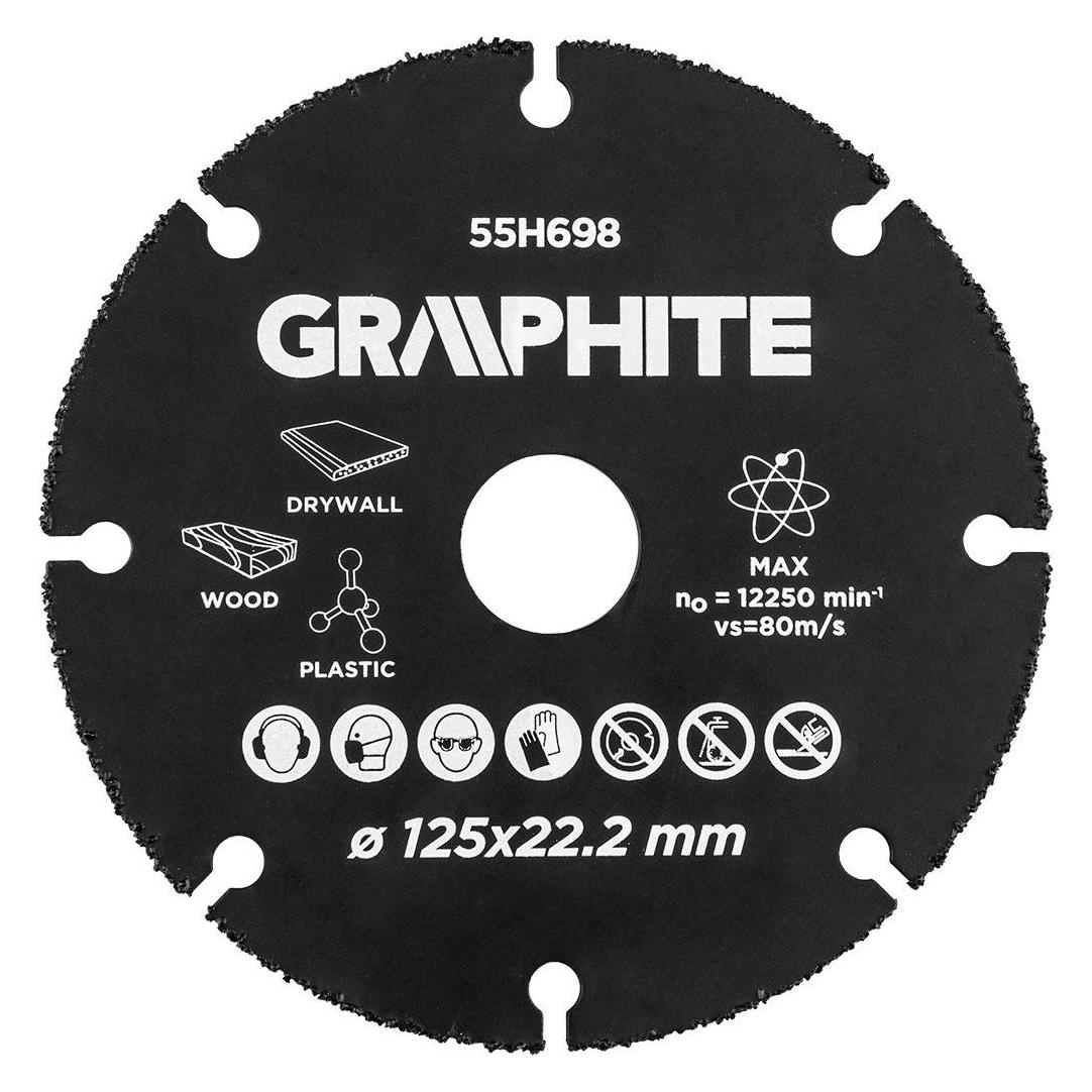 Graphite HM-Trennscheibe für Holz und Kunststoff, 125 x 22,2 mm, 55H698 Graphit (TOP-55H698)