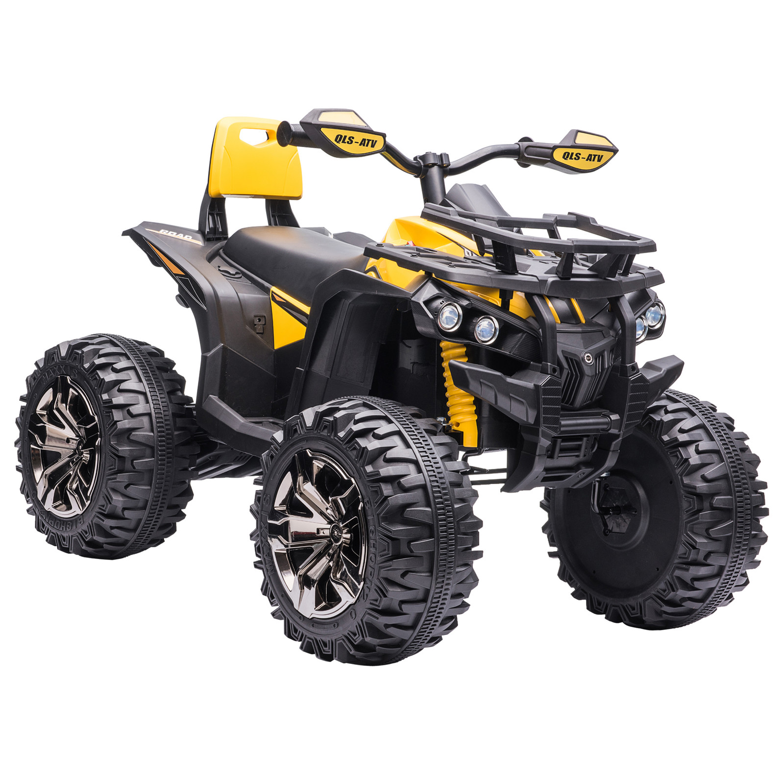 HOMCOM Elektrische kinderquad met 6V motor en MP3-muziekspeler, Geel, B/D/H: 100 x 65 x 73 cm