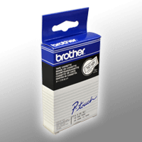 Brother P-Touch Band TC-101 schwarz auf transparent 12mm / 7,7m laminiert