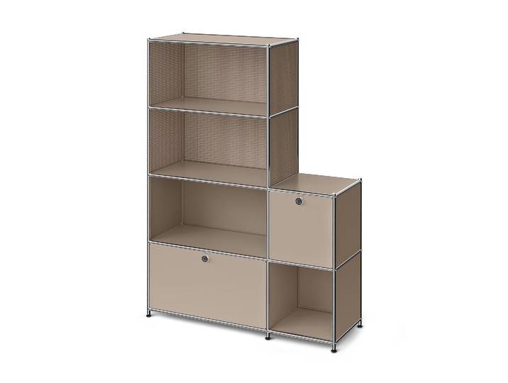 Tchibo - Regal Metall »Cn3« mit 2 Klappenfächern - 117x40x158,5cm - taupe -
