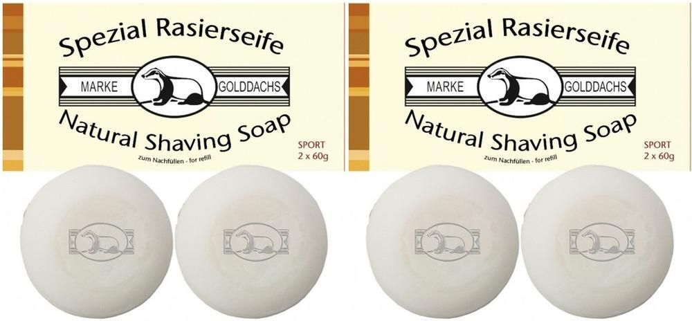 Rasierseife Sport 2er Pack Golddachs 2x 2x2x60 g Seife