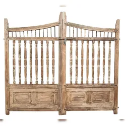 BISCOTTINI INTERNATIONAL ART TRADING Biscottini Große Eingangstore 227x15x204 cm - Gartentor - Außentore - Gartenzaun - Holz- und Eisentor