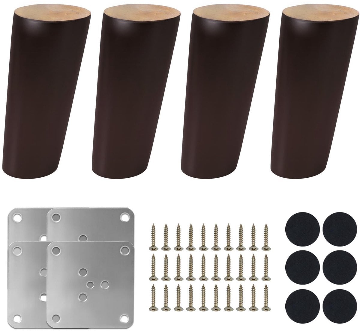 Set van 4 houten tafelpoten van 12 cm