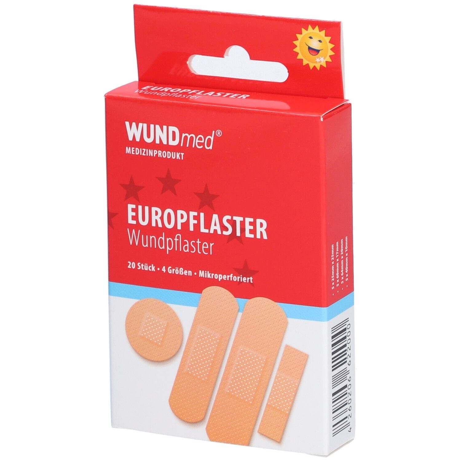 Euro Pflaster wasserabweisend 4 Größen 5x 5x20 St